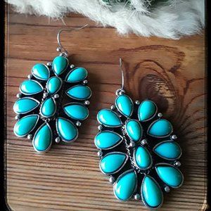 Turquoise Cluster Earrings